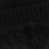 Immagine di WAMPUM - Cuffia nera con risvolto e interno rifinito in pelliccia