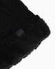 Immagine di WAMPUM - Cuffia nera a maglia con interno rifinito in pelliccia