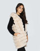 Immagine di MY JEWELS - Gilet da donna beige in pelliccia con cappuccio
