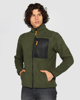 Immagine di ON SPIRIT - Giacca sherpa da uomo verde scuro in pile con zip frontale - ANTONIO