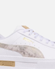 Immagine di PUMA - Sneaker platform da donna bianca e oro con logo effetto laminato