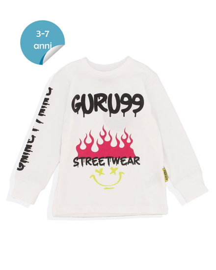 Immagine di GURU 99 - Tshirt manica lunga da bambino bianca