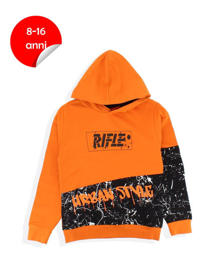 Immagine di RIFLE -Felpa con cappucccio da ragazzo arancione