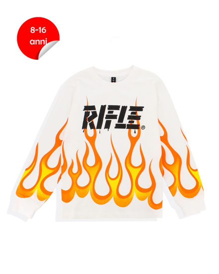 Immagine di RIFLE - Tshirt manica lunga da ragazzo bianca