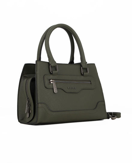 Immagine di RIFLE - Borsa a mano verde con tasca frontale
