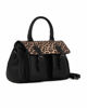 Immagine di RIFLE - Borsa a mano nera dettaglio leopardato con due tasche davanti