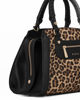 Immagine di RIFLE - Borsa a mano nera dettaglio leopardato con manici ad intreccio