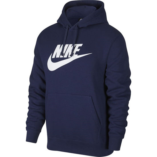 Immagine di NIKE - Felpa da uomo blu con cappuccio e logo bianco