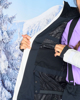 Immagine di REUSCH - Giacca da sci donna bianca e nera con cappuccio impermeabile traspirante e antivento