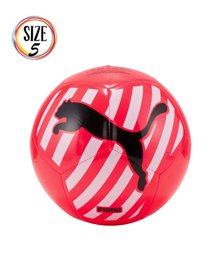 Immagine di PUMA - Pallone da calcio rosso fluo e bianco con logo nero - BIG CAT