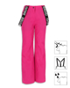 Immagine di BRUGI - Pantalone da sci donna fuchsia impermeabile traspirante idrorepellente antivento con bretelle regolabili