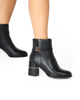 Immagine di LAURA BIAGIOTTI - Tronchetto nero con zip laterale e cinturino alla caviglia con logo, tacco 7,5CM