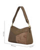 Immagine di DAVID JONES - Borsa a spalla chocolate multimaterialecon tasca posteriore e tracolla removibile