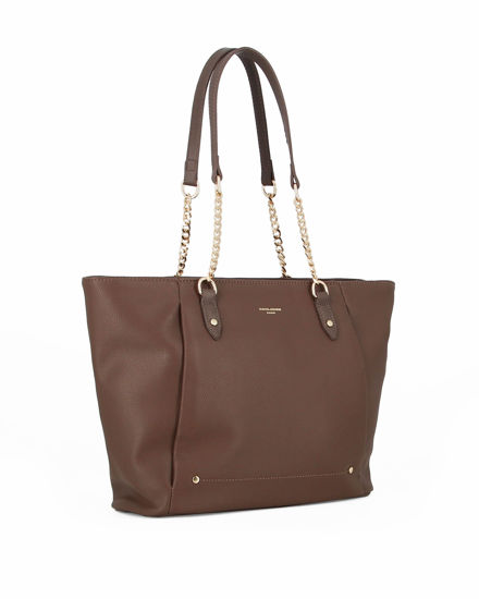 Immagine di DAVID JONES - Borsa shopping chocolate con tasca posteriore