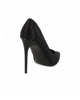 Immagine di MISS GLOBO - Décolleté raso nero con strass tacco 11cm