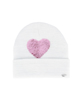 Immagine di BRUGI - Cuffia bianca da bambina con cuore rosa in strass