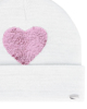 Immagine di BRUGI - Cuffia bianca da bambina con cuore rosa in strass