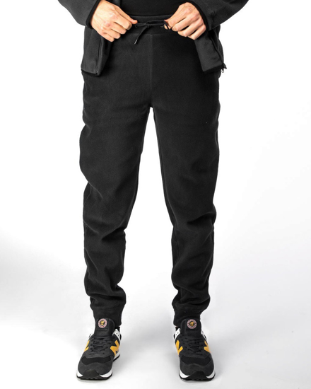 Immagine di ON SPIRIT - Pantalone in pile da uomo nero con elastico alle caviglie - GIANNI