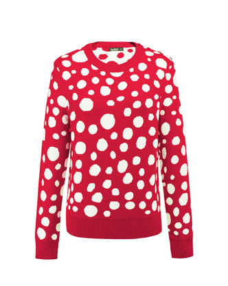 Maglia Trasparente Con Pois A Manica Lunga Rossa Donna | Pablimaca