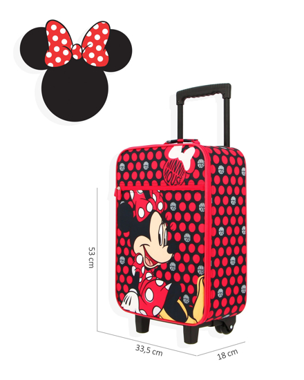 Immagine di MINNIE - Trolley rosso da bambina semirigido con tasca frontale