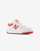 Immagine di NEW BALANCE 480 - Sneaker da donna bianche e rosse in VERA PELLE con suola in gomma