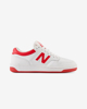 Immagine di NEW BALANCE 480 - Sneaker da donna bianche e rosse in VERA PELLE con suola in gomma