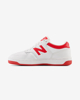 Immagine di NEW BALANCE 480 - Sneaker da donna bianche e rosse in VERA PELLE con suola in gomma