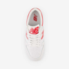 Immagine di NEW BALANCE 480 - Sneaker da donna bianche e rosse in VERA PELLE con suola in gomma