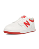 Immagine di NEW BALANCE 480 - Sneaker da uomo bianche e rosse in VERA PELLE con soletta Ortholite