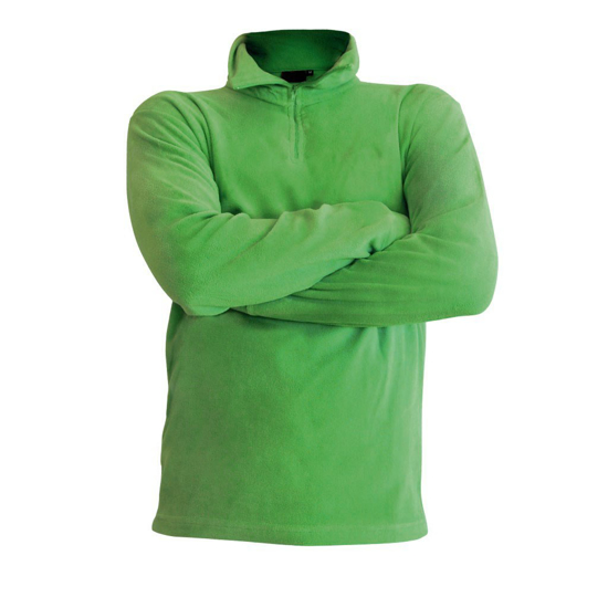 Immagine di ON SPIRIT - Micropile da uomo verde con mezza zip frontale - ETTORE