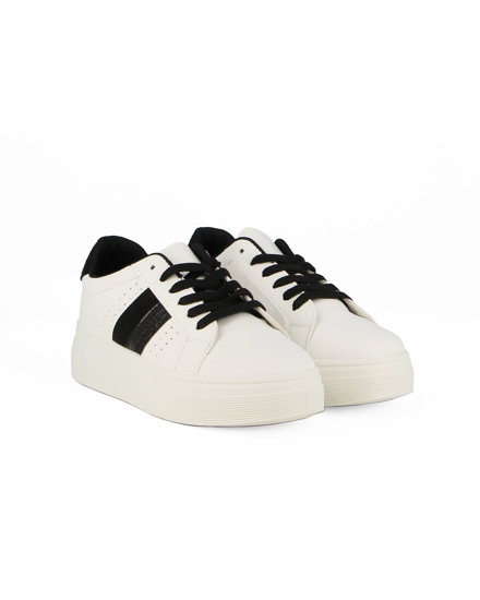 Immagine di MISS GLOBO - Sneakers bianca con dettagli neri e fondo alto