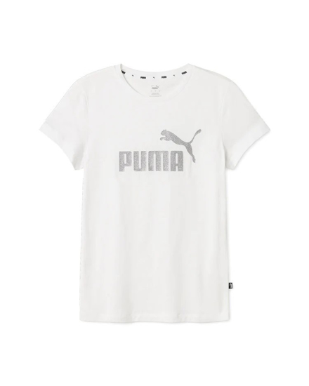 Immagine di PUMA - T shirt bianca da donna con logo glitterato