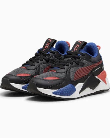 Immagine di PUMA - Sneaker nera con dettagli rossi e blu, numerata 36/39 - RS X BOYS JR