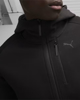 Immagine di PUMA - Felpa nera da uomo in tessuto traspirante con zip frontale e cappuccio