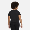 Immagine di NIKE - T shirt cropped da bambina nera con logo bianco
