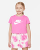 Immagine di NIKE - T shirt cropped da bambina rosa con logo bianco