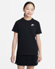 Immagine di NIKE - T shirt loose fit da bambina nera con logo bianco