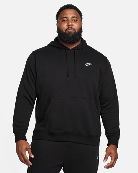 Immagine di NIKE - Felpa da uomo nera con logo bianco e cappuccio
