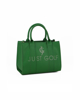 Immagine di JUST GOLF - Borsetta verde due manici con stampa logo e tracolla removibile