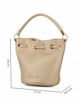 Immagine di JUST GOLF - Borsa secchiello oro con stampa logo e chiusura a coulisse, tracolla removibile