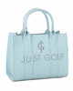 Immagine di JUST GOLF - Borsa azzurra due manici con stampa logo e tracolla removibile