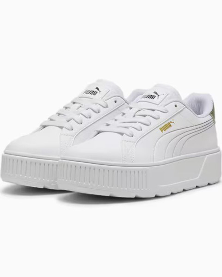Immagine di PUMA KARMEN METALLIC SHINE - Sneakers da donna bianca con dettagli oro - 395099-01