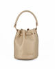 Immagine di JUST GOLF - Borsa secchiello oro con stampa logo e chiusura a coulisse, tracolla removibile