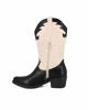 Immagine di DAMEROSE - Texano camperos bicolore beige e nero tacco 5cm
