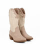 Immagine di DAMEROSE - Texano camperos beige bicolore scamosciato  tacco 5cm