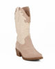 Immagine di DAMEROSE - Texano camperos beige bicolore scamosciato  tacco 5cm