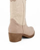 Immagine di DAMEROSE - Texano camperos beige bicolore scamosciato  tacco 5cm