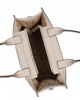 Immagine di NARDINI - Borsa media due manici taupe con fasce frontali lavorate, tracolla removibile