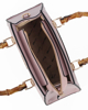 Immagine di NARDINI - Borsa a trapezio cipria con manici effetto bamboo e tasca posteriore, tracolla removibile