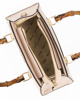 Immagine di NARDINI - Borsa a trapezio beige con manici effetto bamboo e tasca posteriore, tracolla removibile